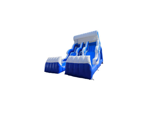 Waves Water Two Inflatable Slides White And Blue With Two Pool