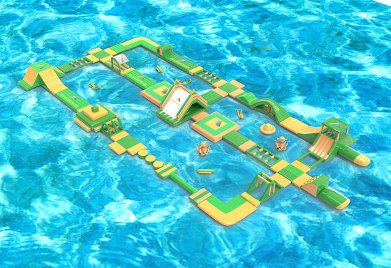 Yellow Green PVC Inflatable Water Obstacles Circle Challange For Sale