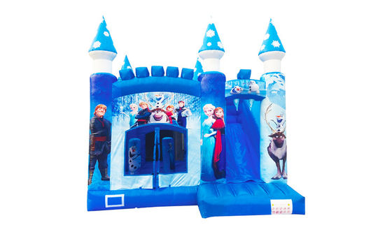 Inflatable Snow Ice Princess  Bounce House With Slide For Childrens