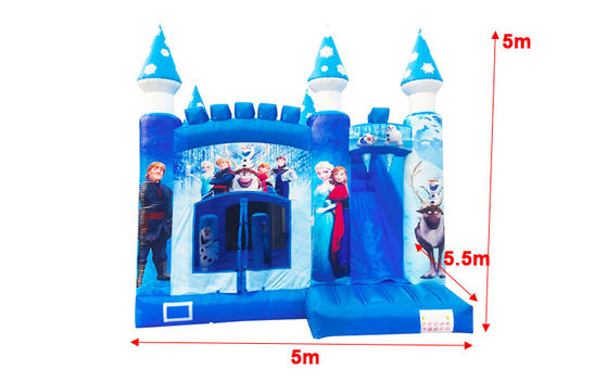 Inflatable Snow Ice Princess  Bounce House With Slide For Childrens