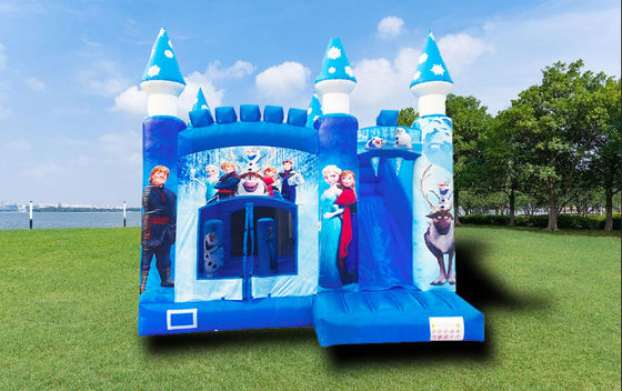 Inflatable Snow Ice Princess  Bounce House With Slide For Childrens