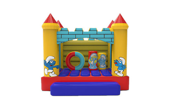 Commercial Grade Small Size Inflatable Smurfs Jumping Bounce House