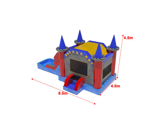 Inflatable Marble Wall Effect Bounce House With Slide and pool