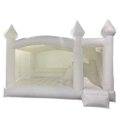 Pure White Wedding Bounce House With Slide Kids Jumping Castle