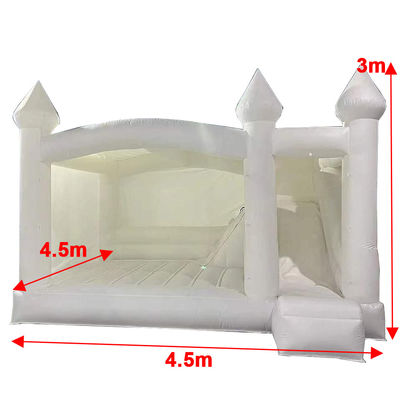 Pure White Wedding Bounce House With Slide Kids Jumping Castle
