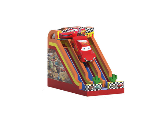 Racing Car Theme Dry Inflatable Slides Customized 8x5x6m