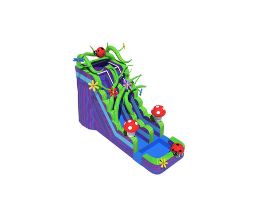 Marble Wall Mushroom Kingdom Inflatable Water Slides With Pool