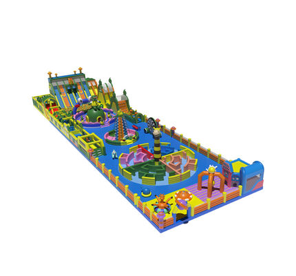 Inflatable Large Theme Park With Maze Obstacles Big Slides Ball Pool