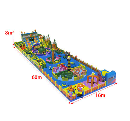 Inflatable Large Theme Park With Maze Obstacles Big Slides Ball Pool