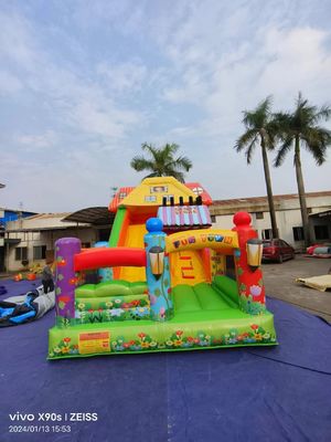 Fun Park Dry Inflatable Bouncy Slides With Candy Shop Theme