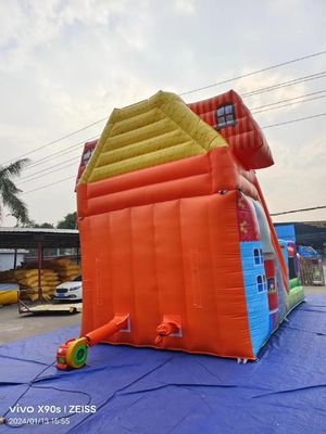 Fun Park Dry Inflatable Bouncy Slides With Candy Shop Theme