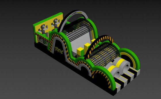 Outdoor Park Playground Inflatable Obstacles Toxic With Slide