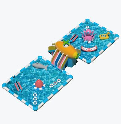 Outdoor Giant Slides Inflatable Water Park Customized With Two Large Pool