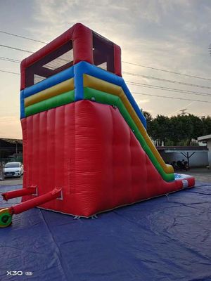 Summer Blue Orange Inflatable Water Slides With Pool