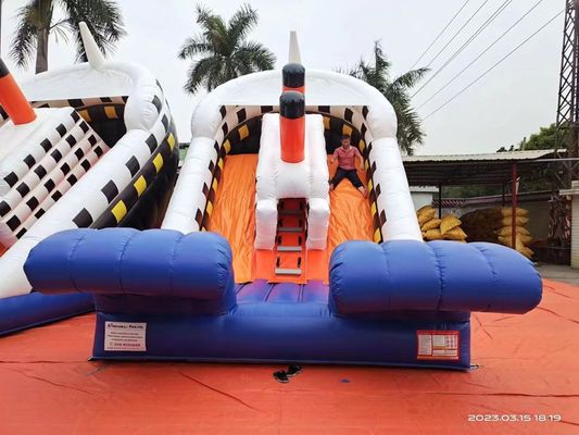 Ship Style Double Sided Inflatable Slides With Wave Stopper
