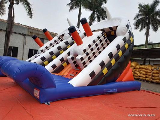 Ship Style Double Sided Inflatable Slides With Wave Stopper