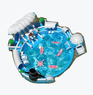 Snow World Outdoor Inflatable Waterpark Customized With Big Round Pool