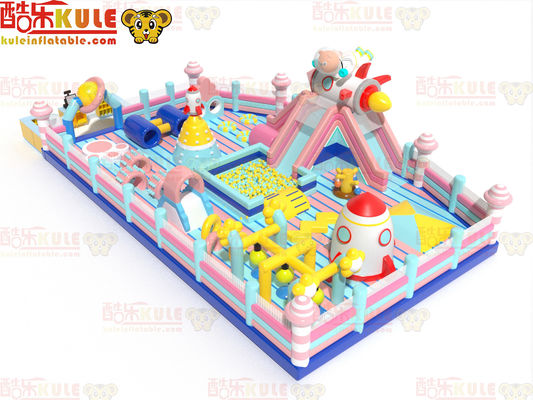 Rocky Theme With Ocean Balls Inflatable Childrens Bouncy Castle