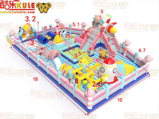 Rocky Theme With Ocean Balls Inflatable Childrens Bouncy Castle