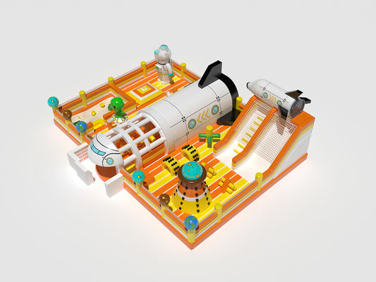 Airplane Theme Park Inflatable Bouncy Castle With Slides Jumping Bed