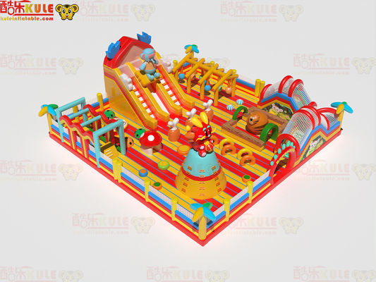 Inflatable Bounce Castle With Jumping Slides Obstacle For Kids