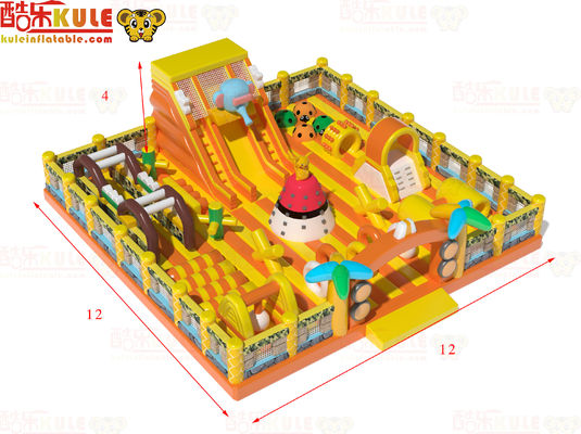 Inflatable Commercial Bouncy Castle With Challange Obstacles