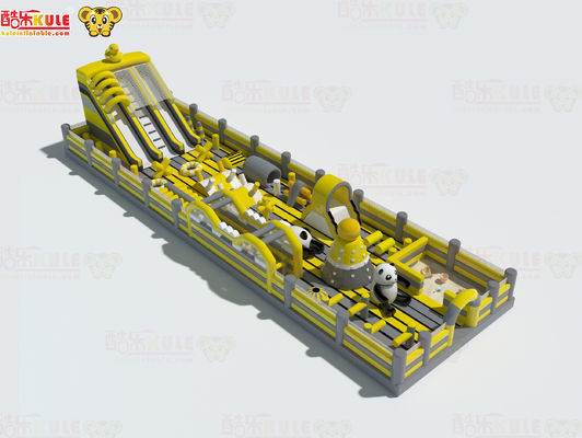 Large Inflatable Obstacles Yellow Color Fun Park Playground