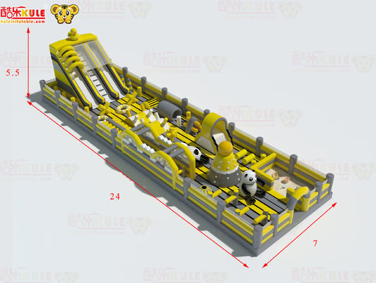 Large Inflatable Obstacles Yellow Color Fun Park Playground