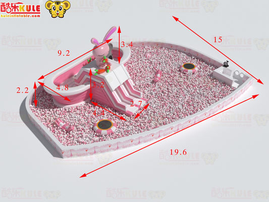 Bathtub Inflatable Slides Pink And White for Big Balls Pool