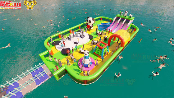 Large Outdoor Playground Jumping Inflatable Water Castles On Ocean