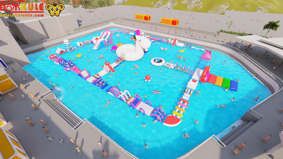 Rainbow Inflatable Water Obstacles Airtight Commercial for Park