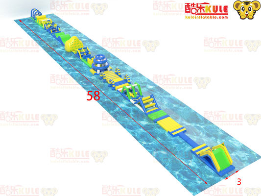 Adult Inflatable Water Obstacles Outdoor Park On Lake Ocean