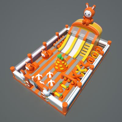Inflatable Rabit Castle With Obstacles Park (Orange & White ）