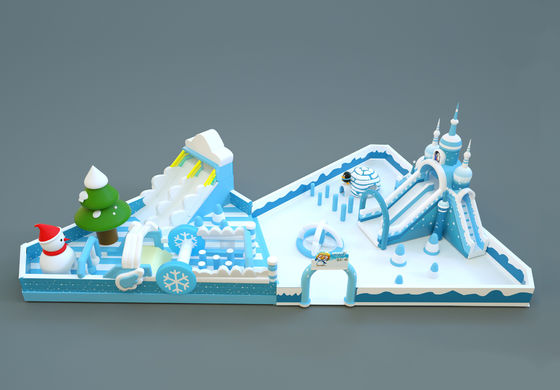 Winter Snow Park Inflatable Slides Jumping Castle (White & Bule )