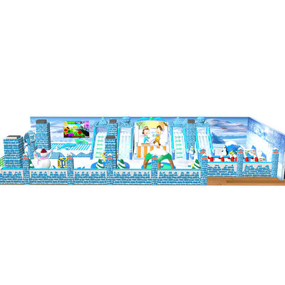 Large Winter Theme Inflatable Jumping Blow Up Castle White & Blue