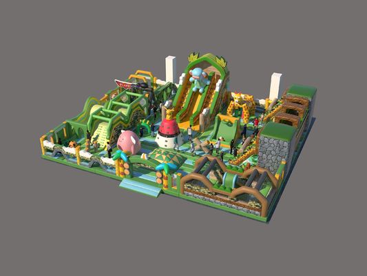 Jungle Theme Park Inflatable Bouncing Castle For Children Playground