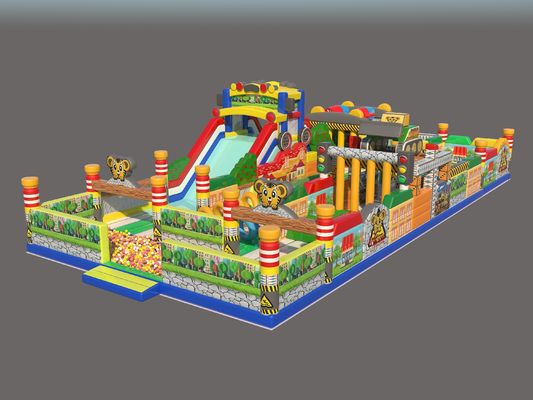 Jungle Tiger Theme Inflatable Fun Park For Childrens Playground