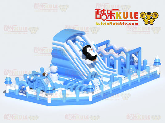Penguin Inflatable Commercial Bouncy Castle ( Blue & White )