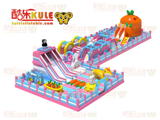 Carrot Inflatable Kids Jumping Castle  ( Orange & Blue & Pink )