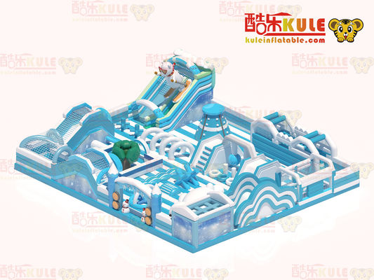 Inflatable Castle Jump House With Big Slides ( Blue & White )