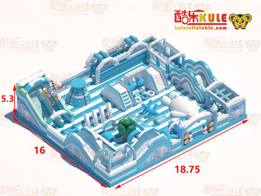 Inflatable Castle Jump House With Big Slides ( Blue & White )