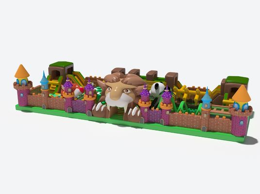 Lion Theme Park Slides Inflatable Jumping Castle For Children