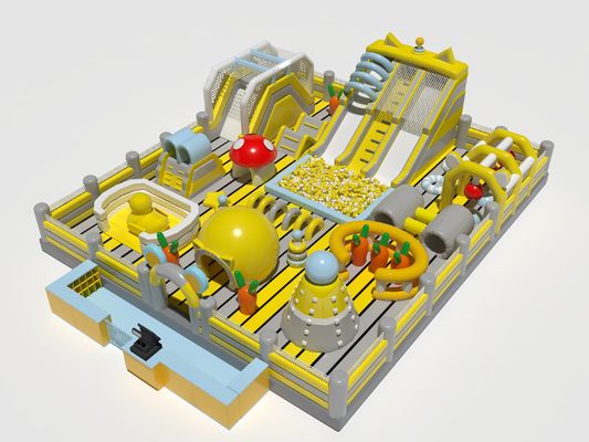 Large Playground Inflatable Bouncy Castles Yellow Grey
