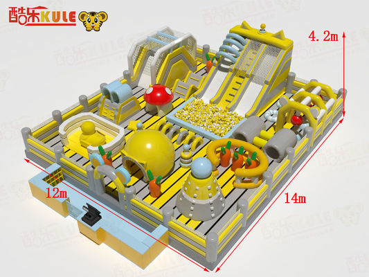 Large Playground Inflatable Bouncy Castles Yellow Grey