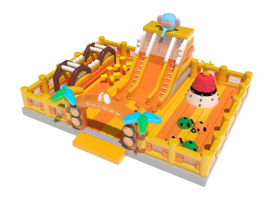 Inflatable Magic Castle Bounce House Playground Orange Yellow