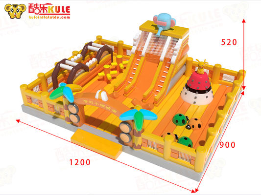 Inflatable Magic Castle Bounce House Playground Orange Yellow