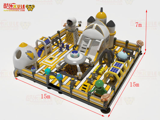 Alien Rocket Space Park Inflatable Bounce Castle With Slides