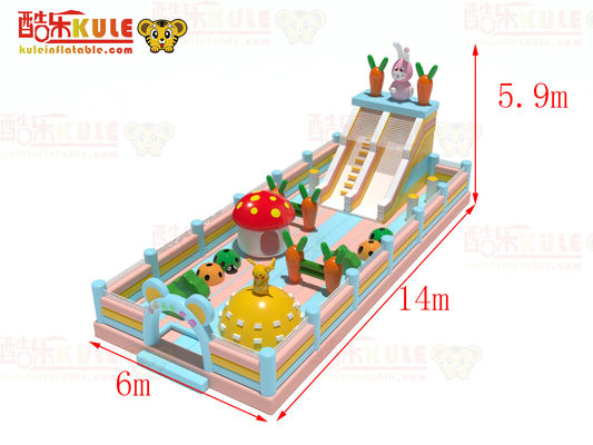 Rabbit Carrot Mushroom Bouncy Inflatable Castle With Slides