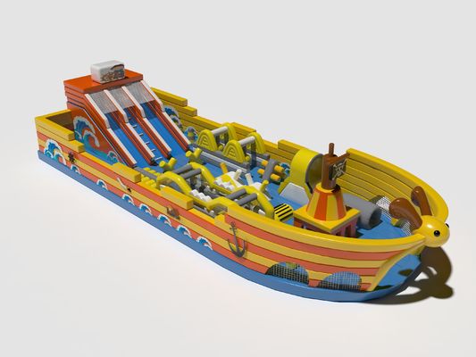 Pirate Ship Inflatable Blow Up Bouncy Castle With Big Slides