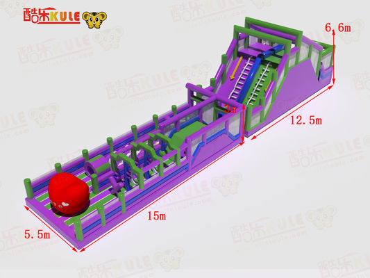 Adult Inflatable Obstacle Course Playground Purple Green Red